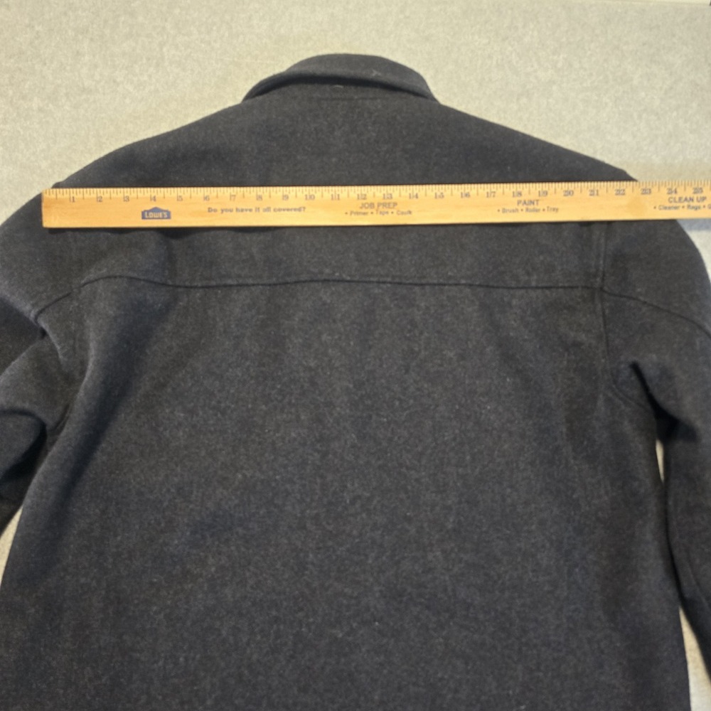 Geo Collection Mens Charcoal Wool Blend Coat L Heavy Winter Professional Classy - Picture 9 of 16